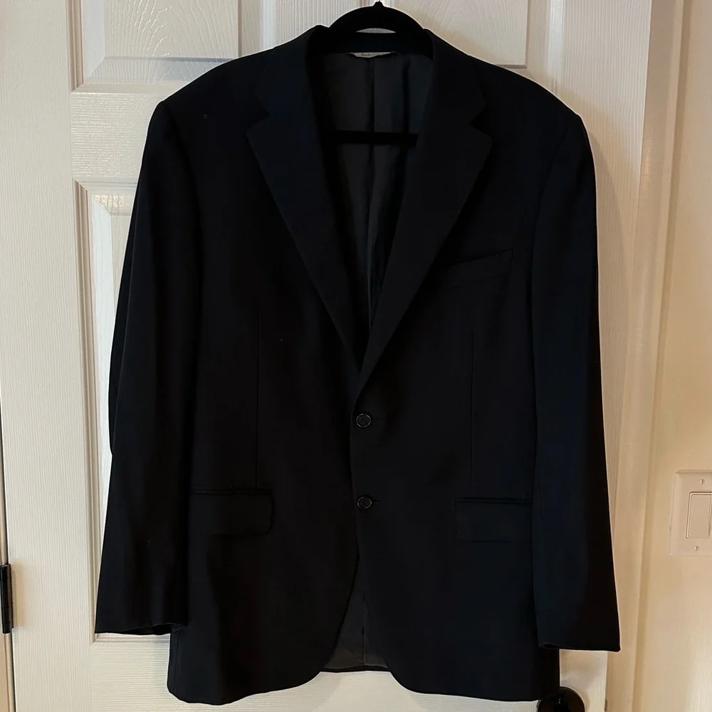 Canali Travel and Water Resistant Dark Charcoal Men's Blazer Cupro 54R